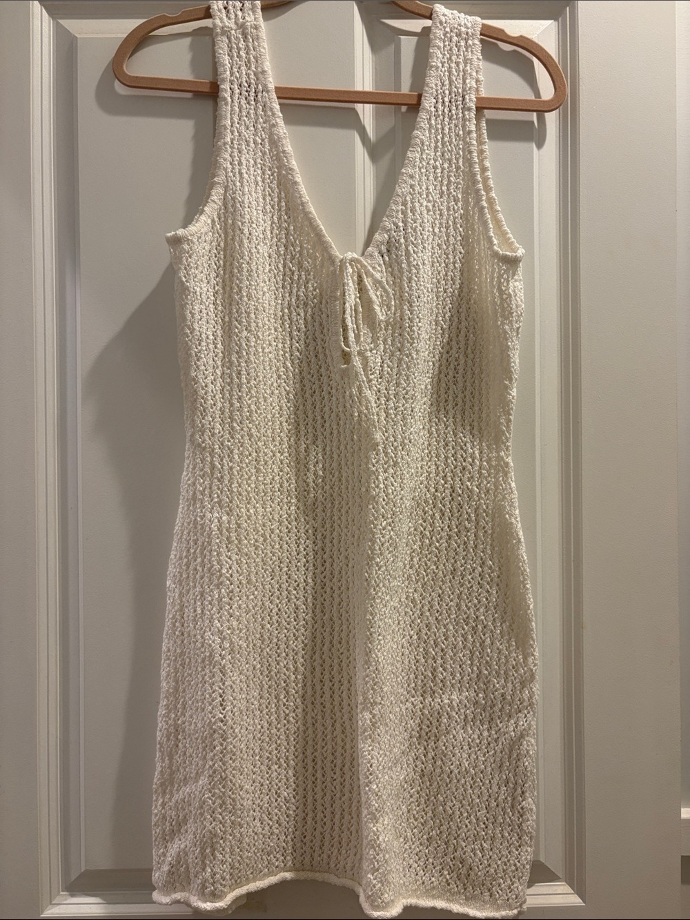 Abercrombie & Fitch Cream Knit Swim Coverup Dress